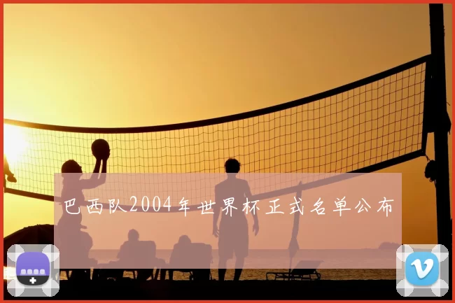 巴西队2004年世界杯正式名单公布
