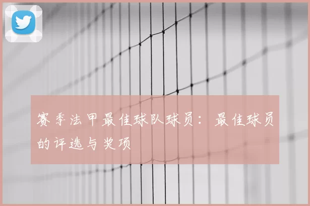 赛季法甲最佳球队球员：最佳球员的评选与奖项