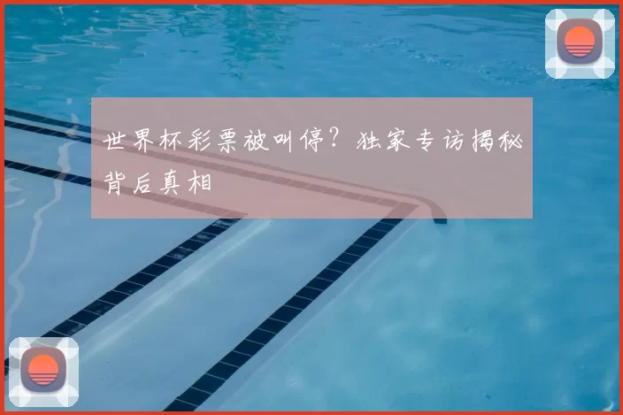 世界杯彩票被叫停？独家专访揭秘背后真相